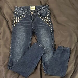 Blue Studded Girls Jeans